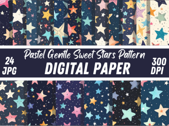 Download Pastel Gentle Sweet Stars Paper Pattern - Premium Resources