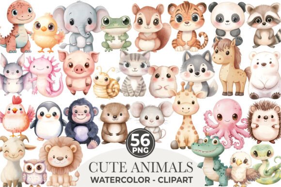 Download Cute Animals Clipart, Baby Animals PNG - Baby animals Collection