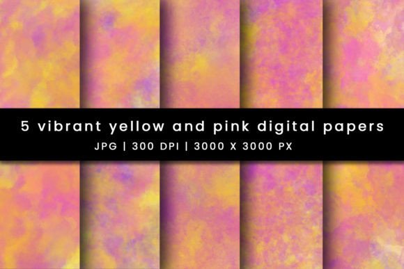 Download Vibrant Pink and Yellow Digital Papers - Yellow Collection