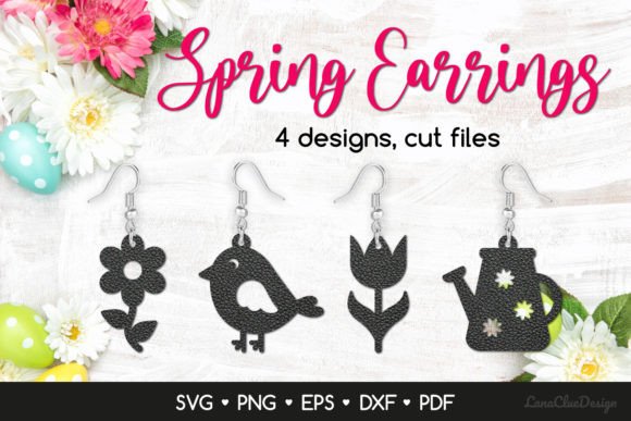 Download 4 Spring Earrings SVG for Crafters - For crafters Collection
