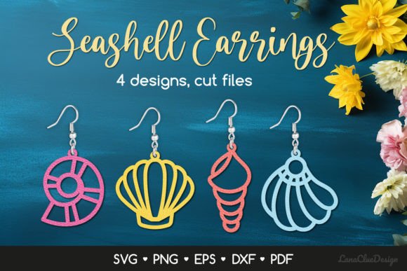 Download Seashell Earrings SVG for Crafters - For crafters Collection