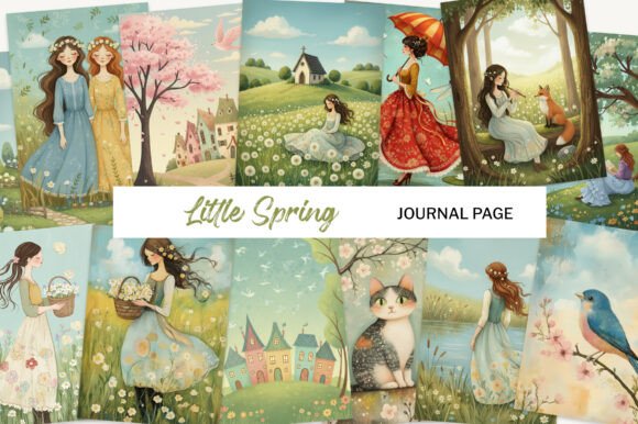 Download Spring Storybook Journal Pages JPG - Journal pages Collection