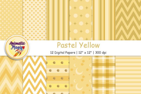 Download 12 Pastel Yellow Digital Papers - Yellow Collection