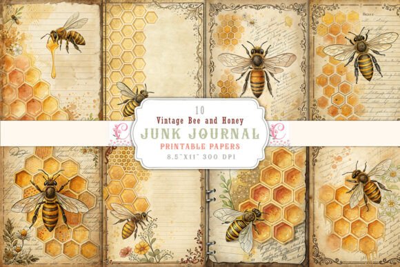 Download Vintage Bee and Honey Junk Journal Pages - Journal pages Collection