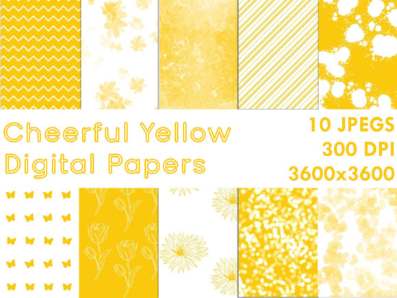 Download Cheerful Yellow Digital Papers - Yellow Collection