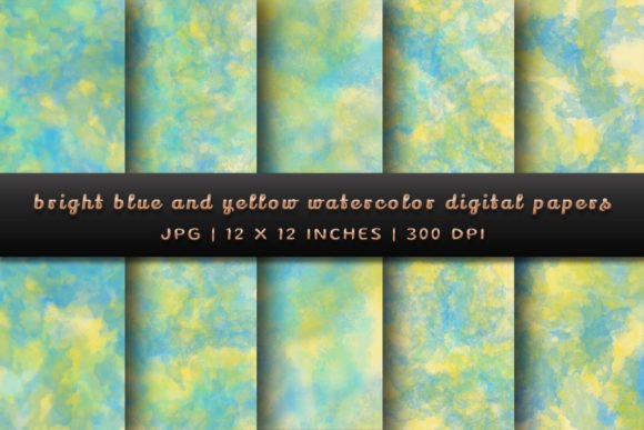 Download Bright Blue and Yellow Digital Papers - Yellow Collection