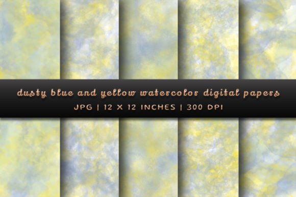 Download Dusty Blue and Yellow Digital Papers - Yellow Collection