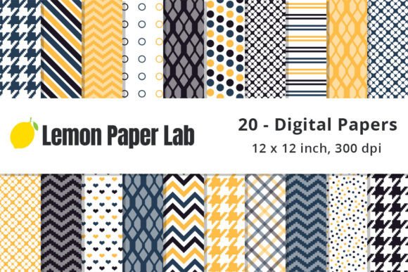Download Blue and Yellow Digital Papers - Yellow Collection
