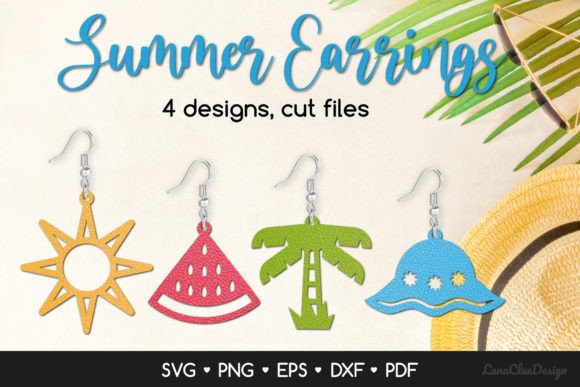 Download 4 Summer Beach Earrings SVG for Crafters - For crafters Collection