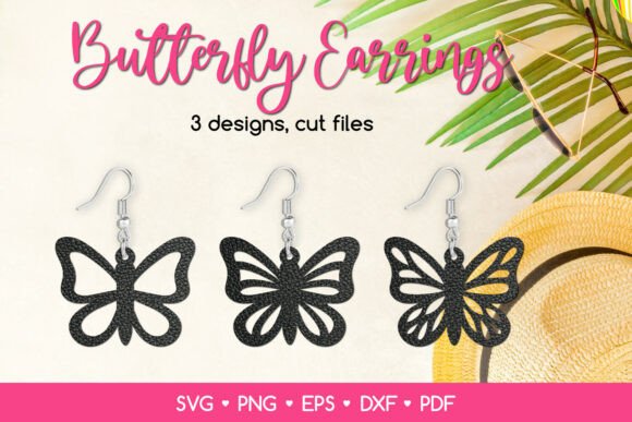 Download 3 Butterfly Earrings SVG for Crafters - For crafters Collection