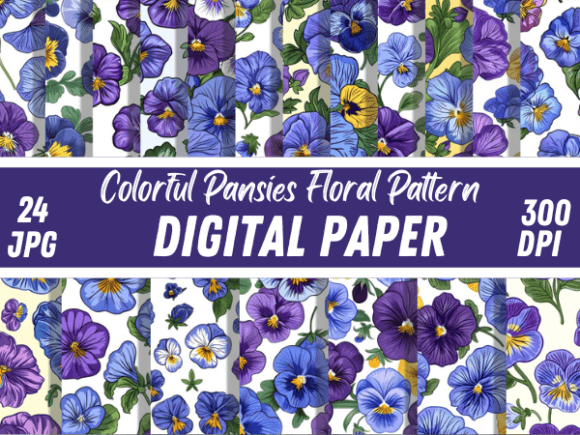 Download Pansies Floral Botanical Paper Pattern - Premium Resources