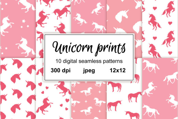 Download Digital Unicorn Paper Set - Unicorn paper Collection