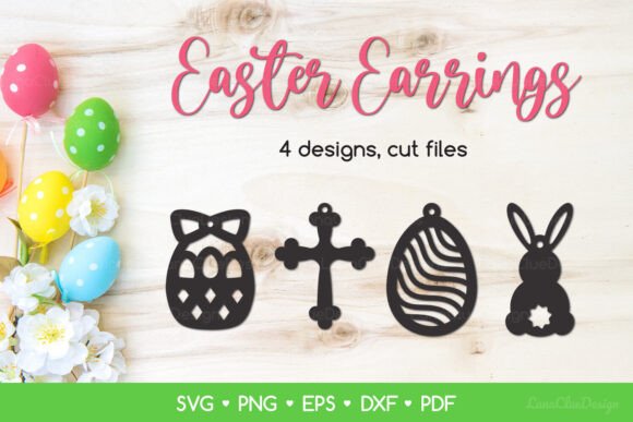 Download 4 Easter Earrings SVG for Crafters - For crafters Collection