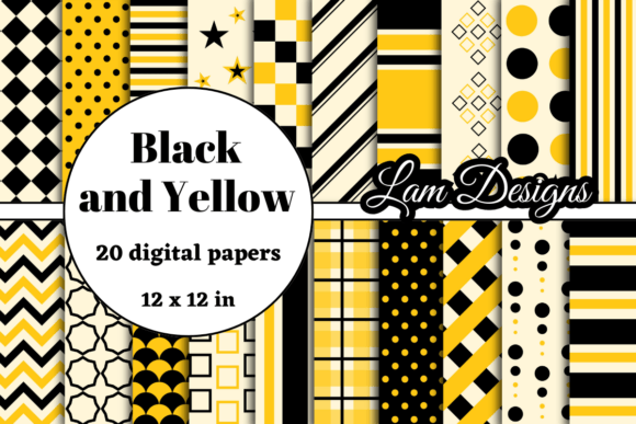 Download Black and Yellow Digital Papers - Yellow Collection
